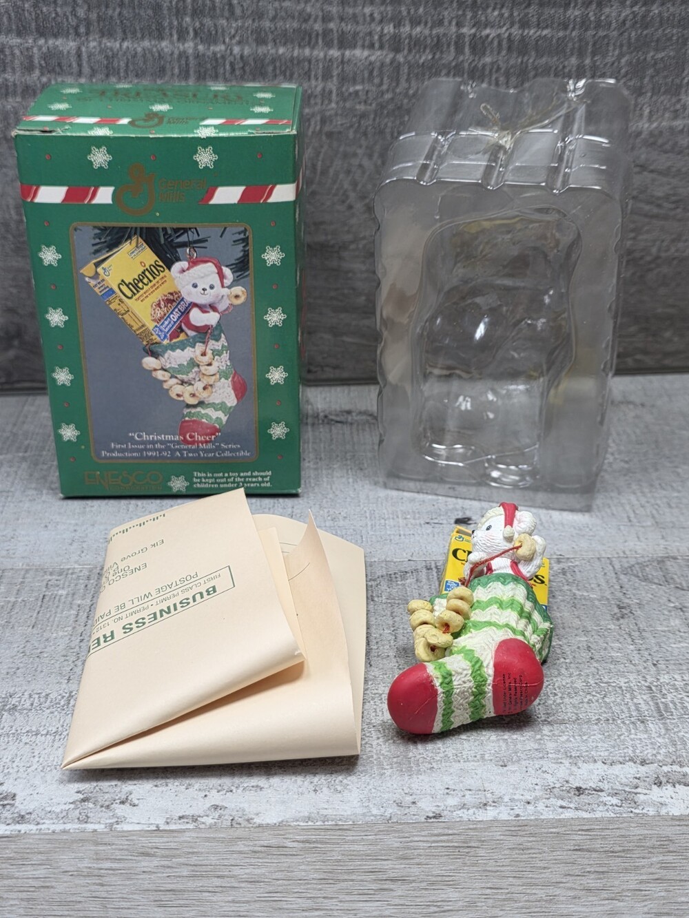 Enesco General Mills Cheerios Cereal Christmas Cheer Ornament Vintage g44